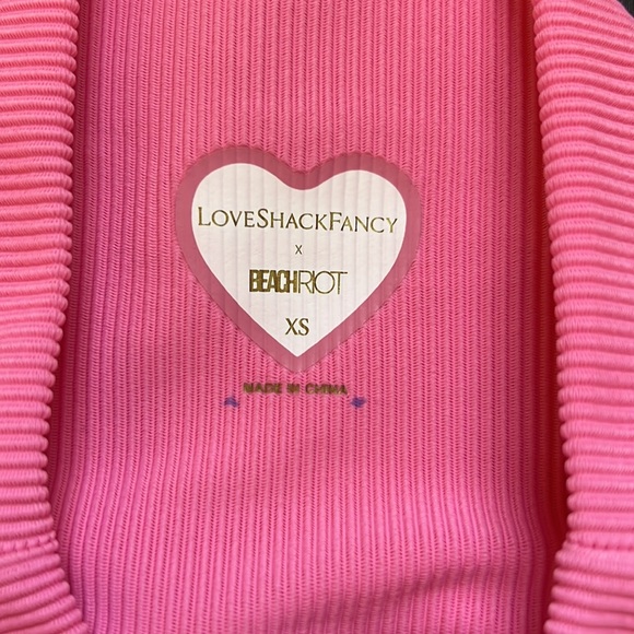 LoveShackFancy x Beach Riot Pink Ribbed Leggings - Picture 3 of 3